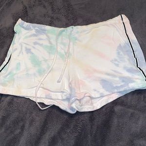 Hard Tail pastel tie dye shorts with drawstring